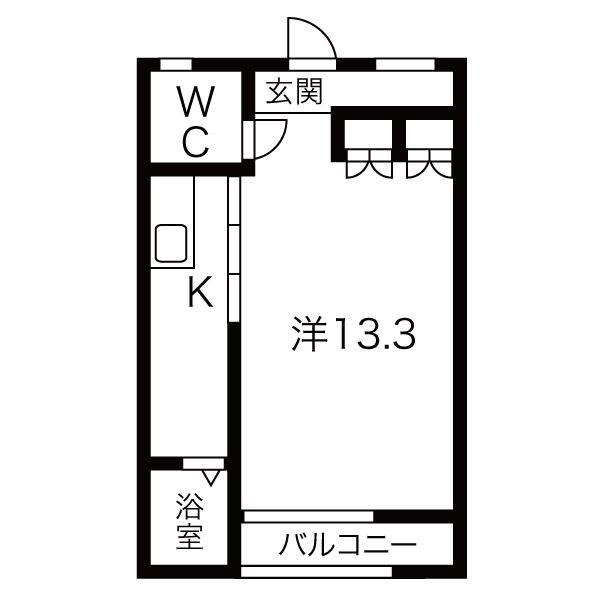 レジスタFC(1K/2階)の間取り写真