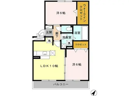 ジラソーレ(2LDK/1階)の間取り写真