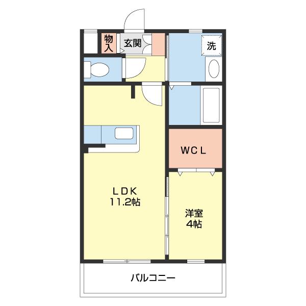 ノース・タツノII(1LDK/1階)の間取り写真
