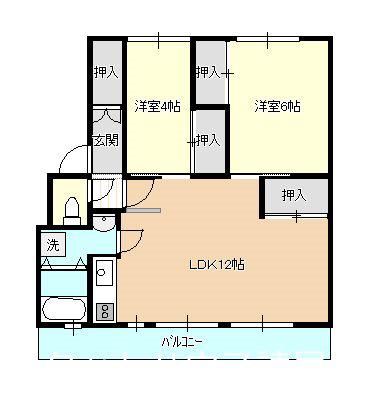 サルヴァトーレ堂崎(2LDK/4階)の間取り写真