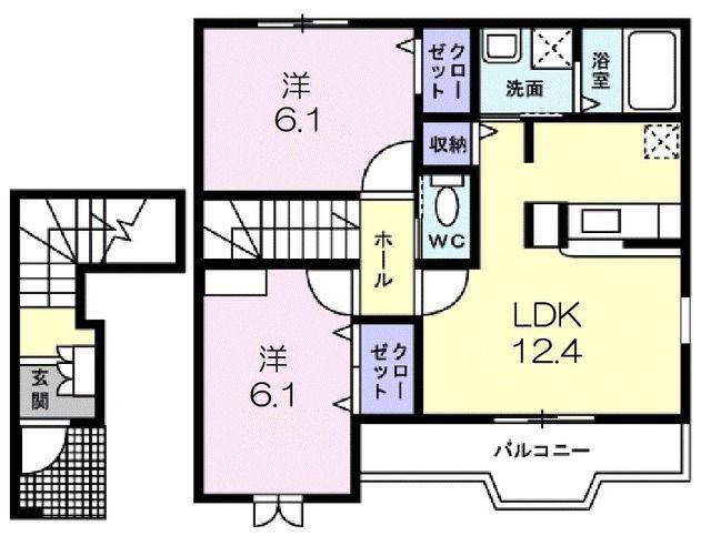 エクセレンテパラーシオ(2LDK/2階)の間取り写真