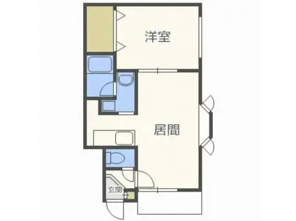 マリーマンション(1LDK/1階)の間取り写真