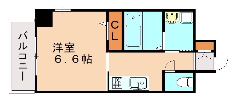 ピノ到津(1K/4階)の間取り写真