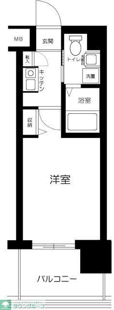 グリフィン新横浜・参番館(1K/13階)の間取り写真