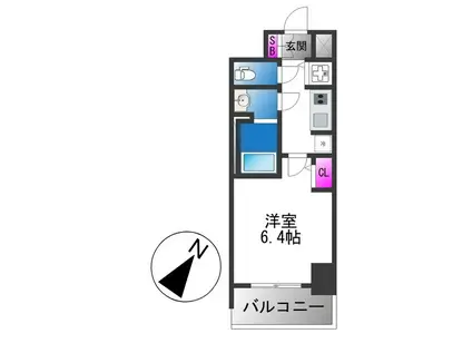 S-RESIDENCE堺湊駅前AZURE(1K/14階)の間取り写真