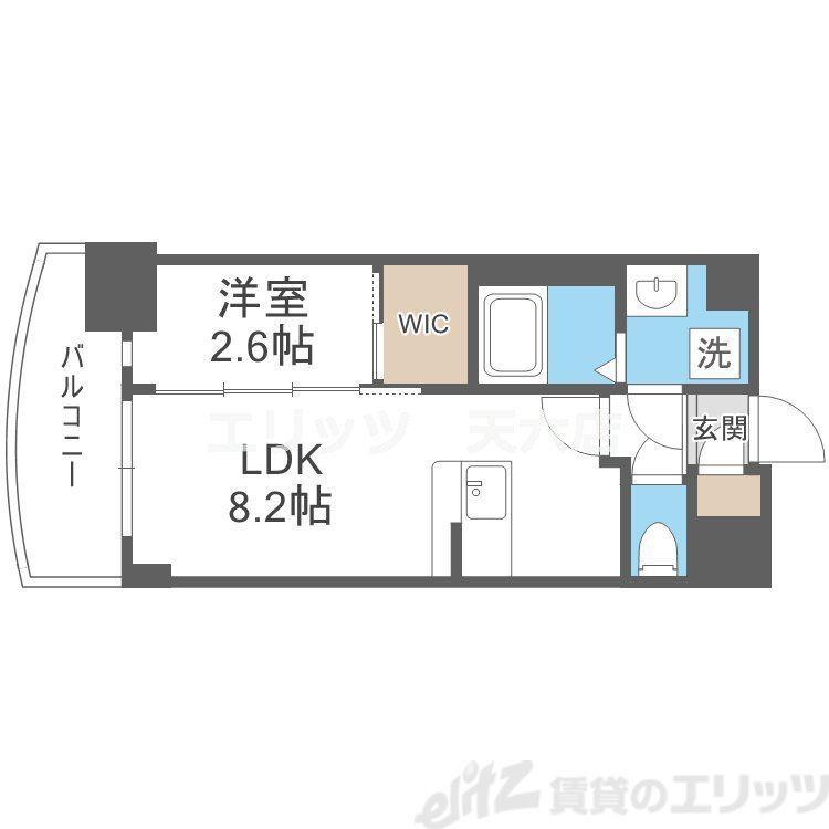 セレニテ天六ミラク(1LDK/2階)の間取り写真
