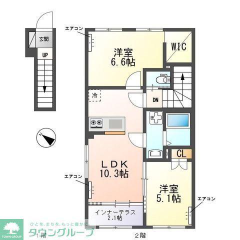コパンーCOPAINー(2LDK/2階)の間取り写真