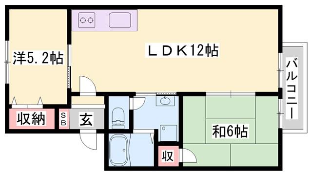 グランメゾン・I A棟(2LDK/1階)の間取り写真