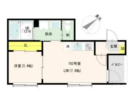 アルテアテラス池袋(1LDK/1階)の間取り写真