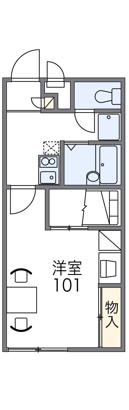 レオパレスY・K・T高砂(1K/2階)の間取り写真