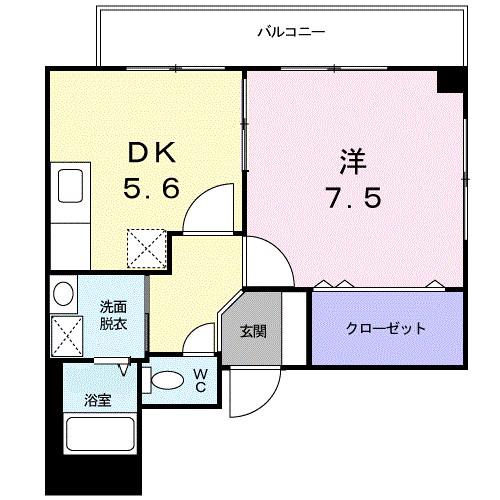 アベニールロミオ(1DK/5階)の間取り写真