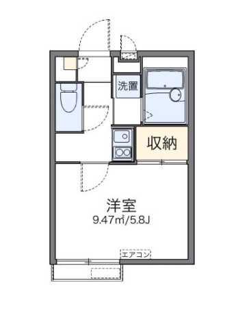 レオパレス羽根木(1K/2階)の間取り写真