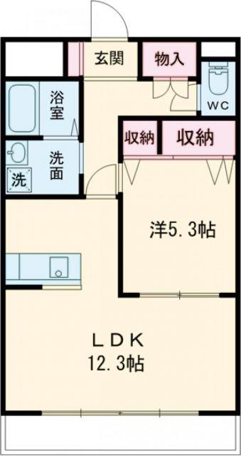 パークヒルズ山吹(1LDK/2階)の間取り写真