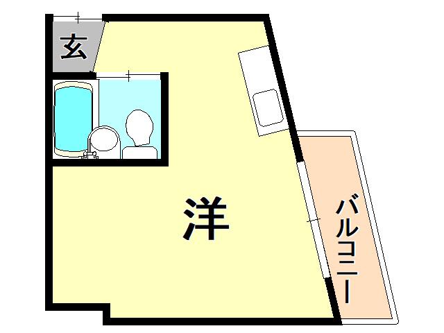 グランディア北野異人館通(ワンルーム/5階)の間取り写真