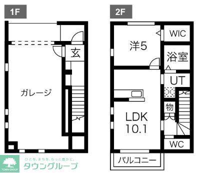 ETERFORT B棟(1LDK/1階)の間取り写真