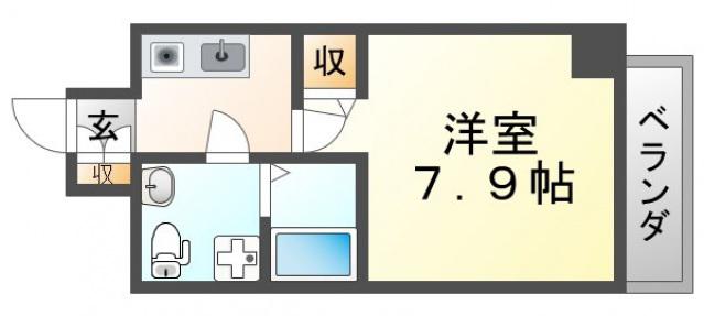 SERENITE江坂四番館(1K/6階)の間取り写真