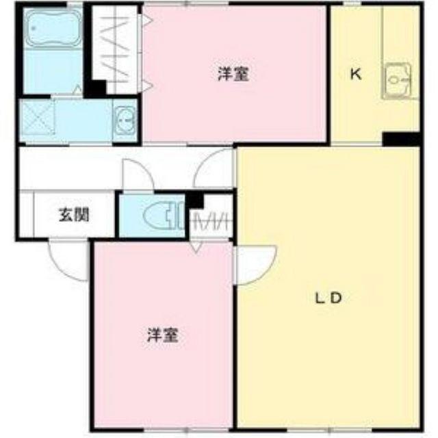 ペティヴィラY(2LDK/2階)の間取り写真