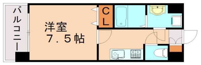 エンクレスト天神東III(1K/7階)の間取り写真