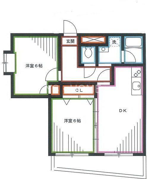 T S GARDEN MITAKADAI(2LDK/1階)の間取り写真