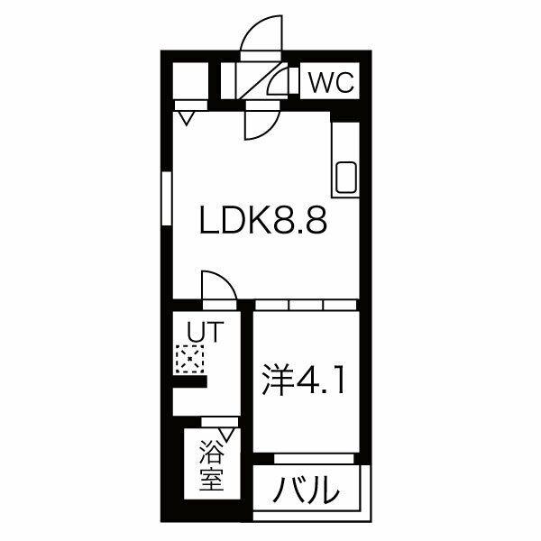 F ASECIA ATTIVOII(1LDK/3階)の間取り写真