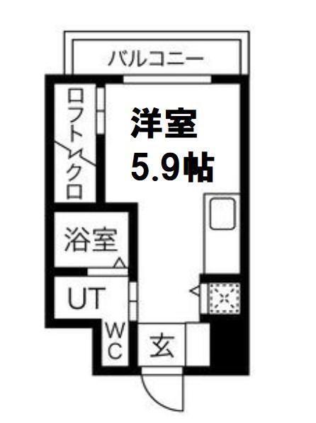 コーラルポワント難波ウエスト(1K/7階)の間取り写真