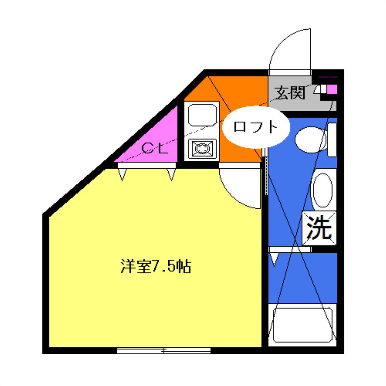 LUNARIS EBINA(1K/1階)の間取り写真
