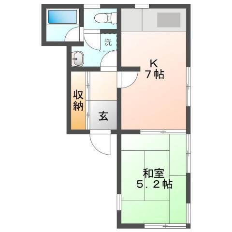 メゾン5(1K/3階)の間取り写真