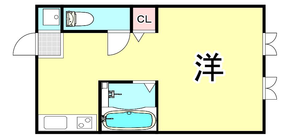 キャナルサイドヴィレッジS(ワンルーム/1階)の間取り写真
