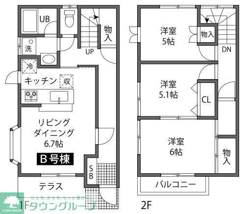 らいとあっぷ(3LDK/1階)の間取り写真