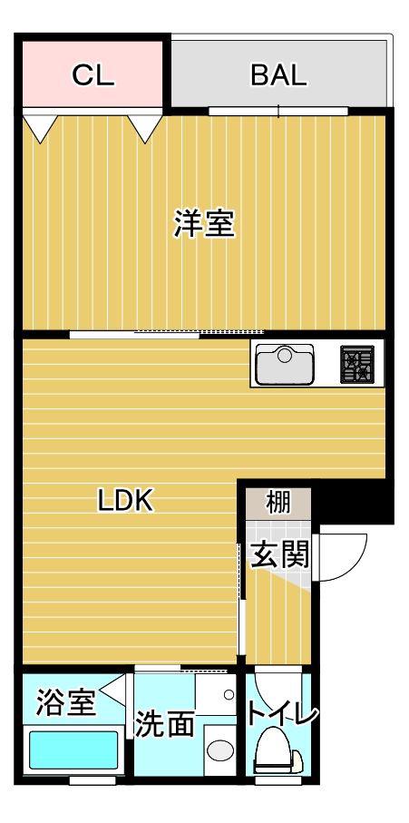 エスペランザ(1LDK/3階)の間取り写真