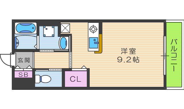 アメニティー東住吉(1K/1階)の間取り写真