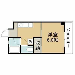 仙台市地下鉄南北線 長町南駅 徒歩4分 3階建 築37年(1K/2階)の間取り写真