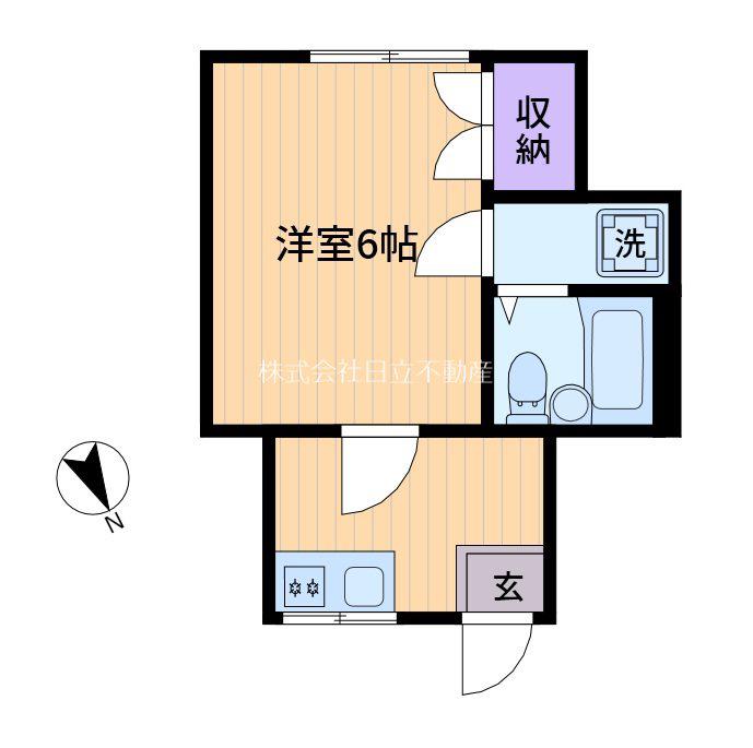 市川ハイツ南台(1K/2階)の間取り写真