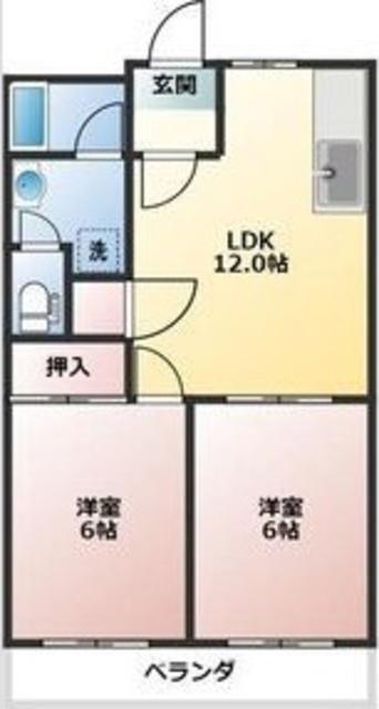 PERSONAL(2LDK/2階)の間取り写真