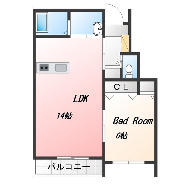 スリーM A(1LDK/1階)の間取り写真