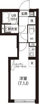 レピュア南大井レジデンス(ワンルーム/4階)の間取り写真