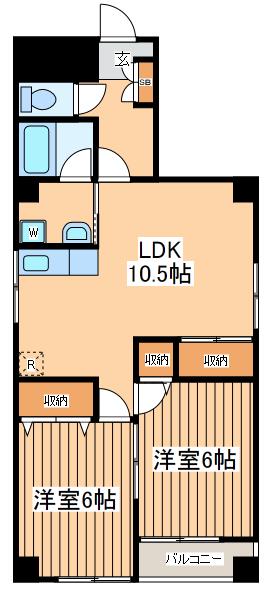 ローズガーデン(2LDK/3階)の間取り写真
