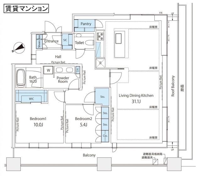 東京ミッドタウン八重洲セントラルスクエア(2LDK/7階)の間取り写真