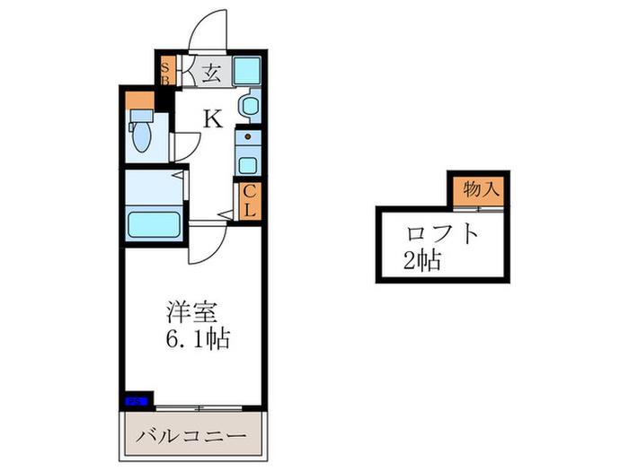 エステムコート京都烏丸II(1K/9階)の間取り写真