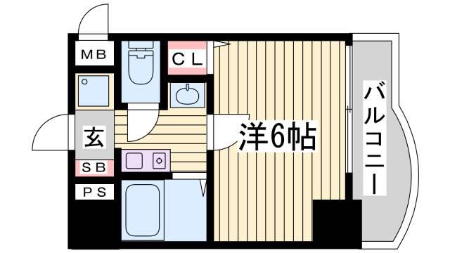 エステムコート神戸三宮山手センティール(1K/7階)の間取り写真