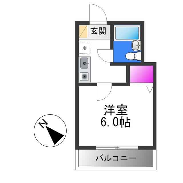 クレスト25(1K/4階)の間取り写真