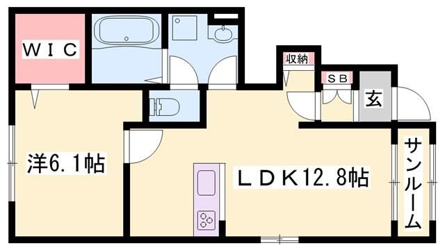 アイリス・K II(1LDK/1階)の間取り写真