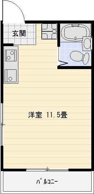 PERAコーポ(ワンルーム/2階)の間取り写真