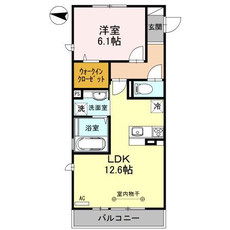 マニフィック(1LDK/3階)の間取り写真