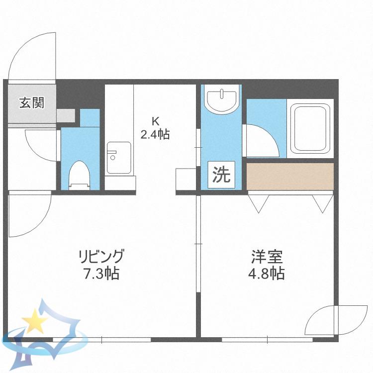 スペランツァマルヤマ(1LDK/1階)の間取り写真