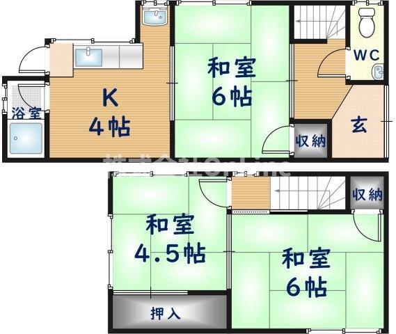 SKハイツ(3K/1階)の間取り写真