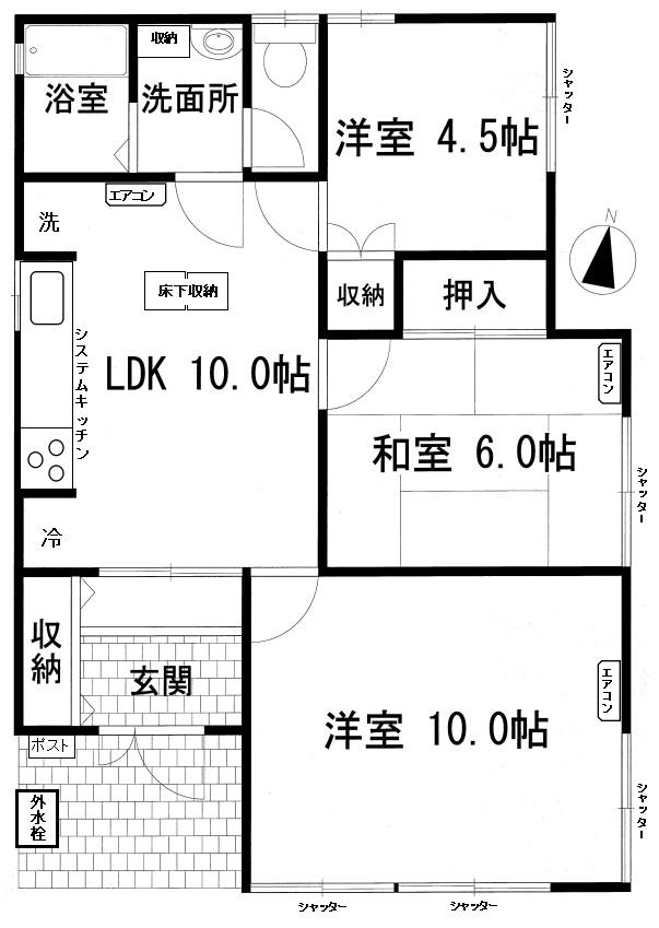 リベルテ(3LDK/1階)の間取り写真