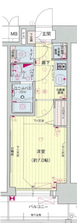 プレサンス栄ブリオ(1K/3階)の間取り写真
