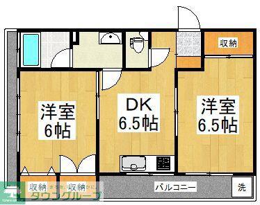 光ヶ丘マンション(2DK/3階)の間取り写真