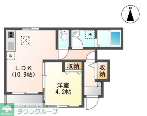ボーベル(1LDK/1階)の間取り写真